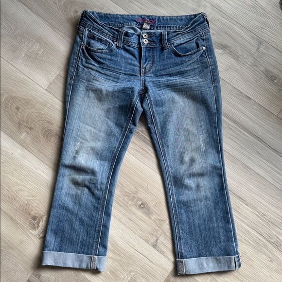 Refuge Blue Cropped Women's Jeans Capris Size 8 - Picture 1 of 6
